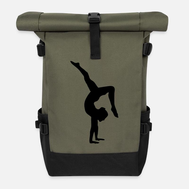 Turnerin Kunstturnen Bodenturnen - Rolltop Rucksack - Olive/Schwarz