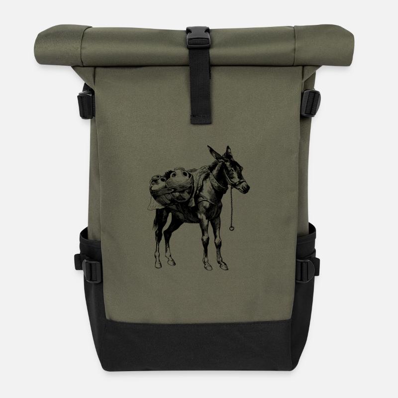 Esel - Rolltop Rucksack - Olive/Schwarz