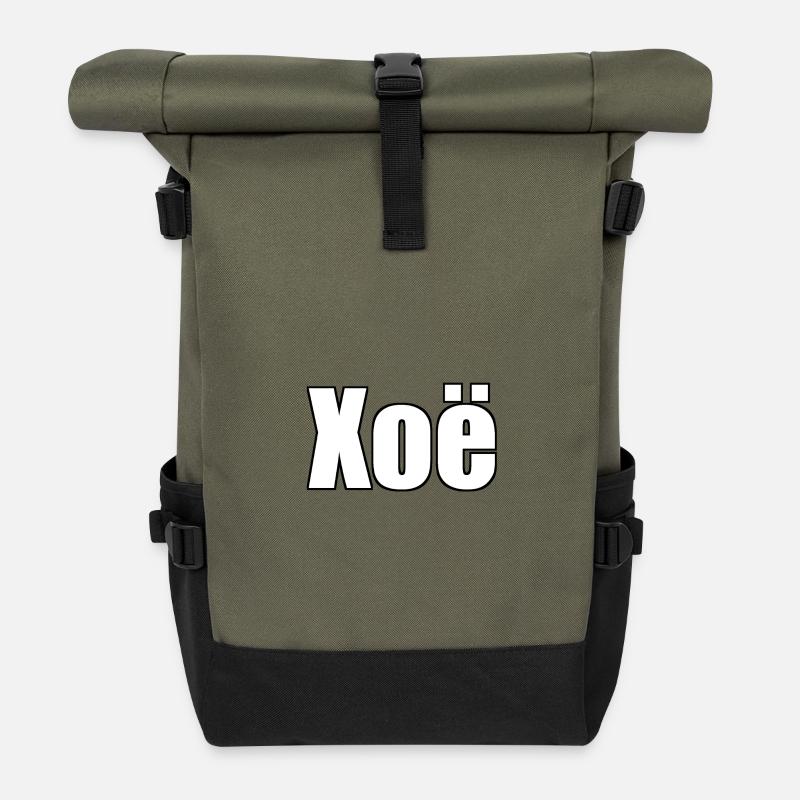 xoë - (menschlicher Name) - Rolltop Rucksack - Olive/Schwarz