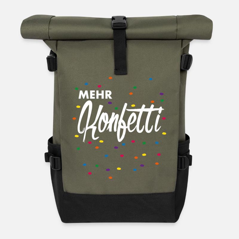 Mehr Konfetti - Rolltop Rucksack - Olive/Schwarz