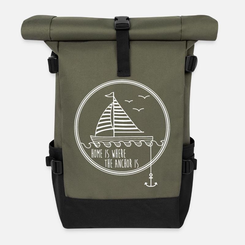 segelschiff - Rolltop Rucksack - Olive/Schwarz