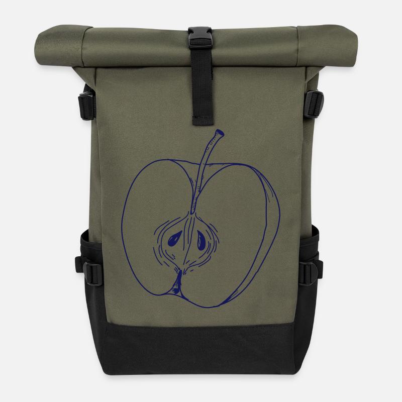 Apfel - Rolltop Rucksack - Olive/Schwarz
