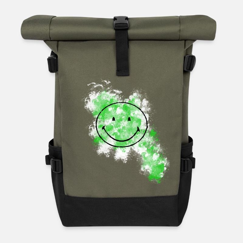 Smiley - Rolltop Rucksack - Olive/Schwarz