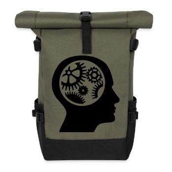 Gears in the head - silhouette - Roll Top Backpack - olive/black - Front