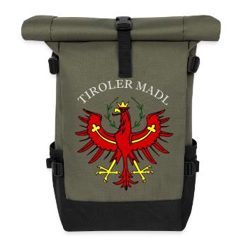 Tiroler Madl Tirol - Rolltop Rucksack - Olive/Schwarz - Vorne