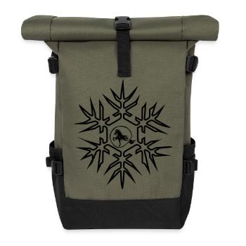 Cheval islandais avec cristal de glace grand motif d’hiver - Sac à dos roll top - olive/noir - Devant