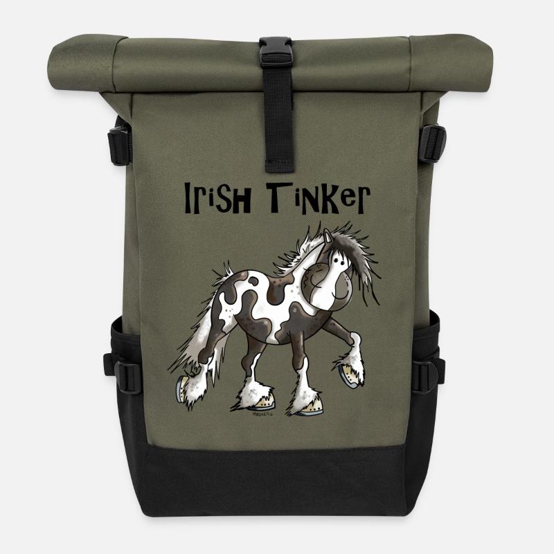 Tracy der Irish Tinker - Rolltop Rucksack - Olive/Schwarz