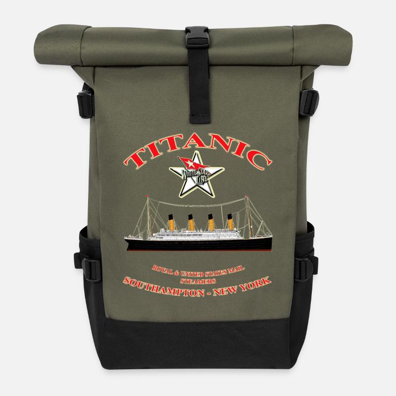 TITANIC COLLECTION kreiert Louis RUNEMBERG © Adagp - Rolltop Rucksack - Olive/Schwarz
