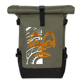 TIKI TOA - Sac à dos roll top - olive/noir - Devant