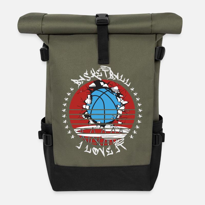 Basketball - Rolltop Rucksack - Olive/Schwarz