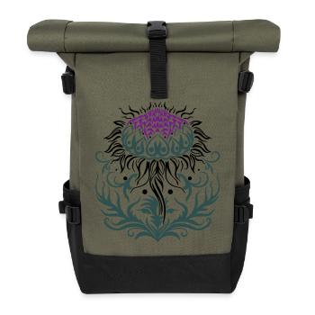Thistle purple Thistle - Roll Top Backpack - olive/black - Front