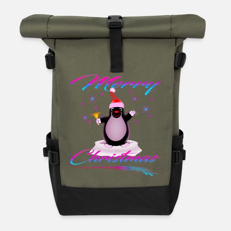 Maulwurf Merry Christmas - Rolltop Rucksack - Olive/Schwarz