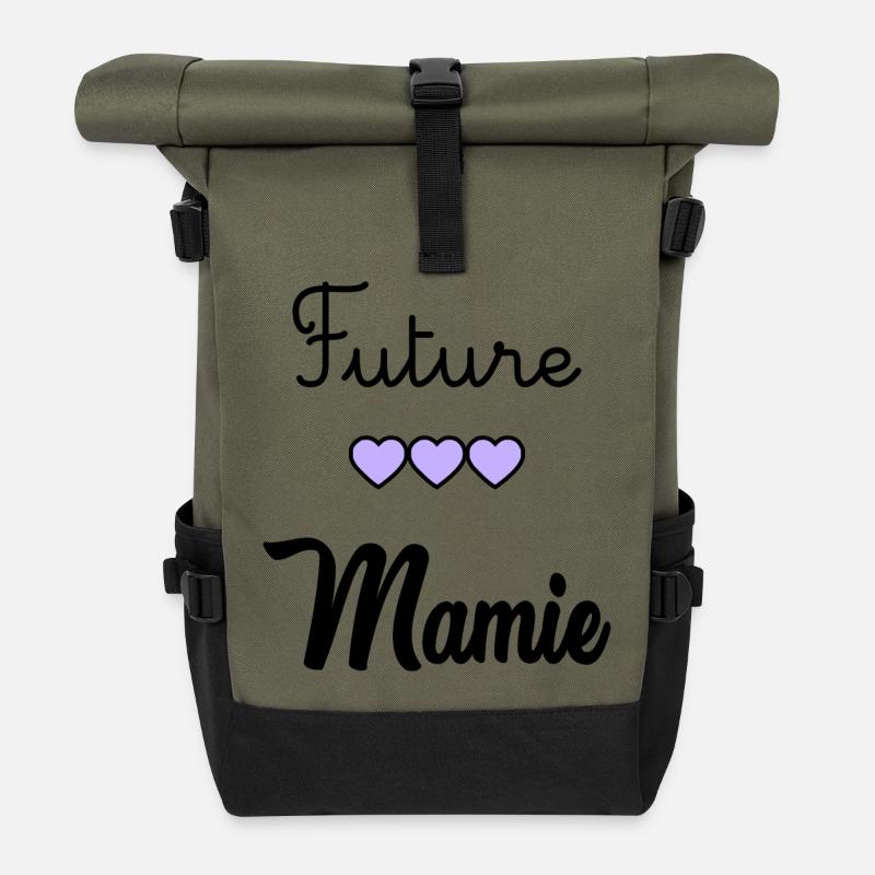FUTURE MAMIE - Sac à dos roll top - olive/noir