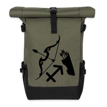 Sagittarius zodiac sign - Roll Top Backpack - olive/black - Front