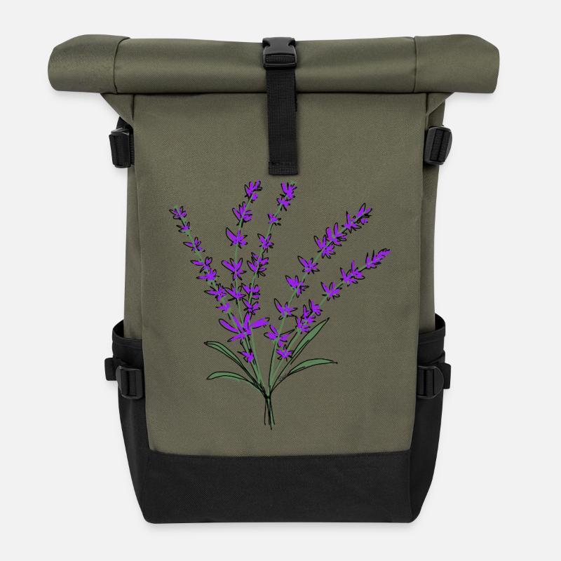 Lavendel - Rolltop Rucksack - Olive/Schwarz