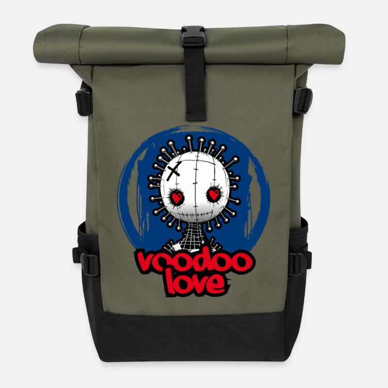 Voodoo-Liebe - Rolltop Rucksack - Olive/Schwarz