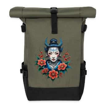 The Secret to Pale Beauty: The Beautiful Girl - Roll Top Backpack - olive/black - Front