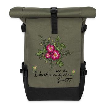 Merci pour ce merveilleux moment - Sac à dos roll top - olive/noir - Devant