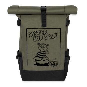Nervige Schwester Shirt hoodie sister for sale - Rolltop Rucksack - Olive/Schwarz - Vorne