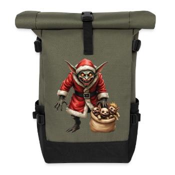 Weihnachtsgoblin mit Kreaturen - Rolltop Rucksack - Olive/Schwarz - Vorne