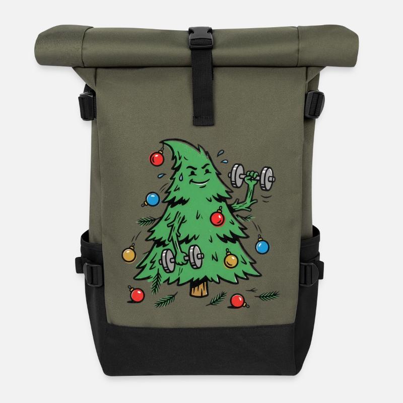 Train hard, decorate harder - Rolltop Rucksack - Olive/Schwarz