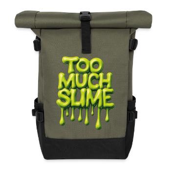 Trop de slime – Dicto espiègle de slime - Sac à dos roll top - olive/noir - Devant