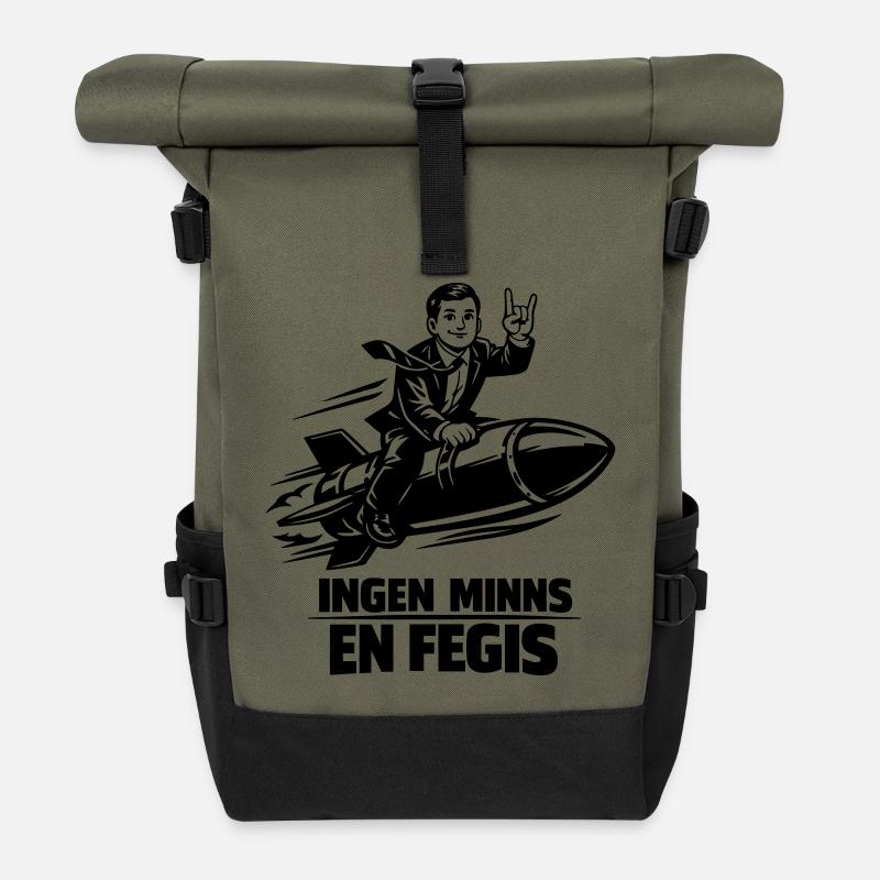 Feige Reiter auf der Rakete - Rolltop Rucksack - Olive/Schwarz