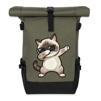 Dab Ragdoll Cat - Sac à dos roll top - olive/noir - Devant