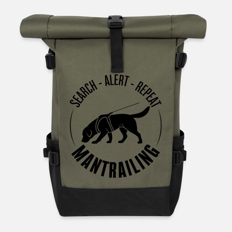 Labrador Mantrailing Dog Sportshunde Labbi - Rolltop-rygsæk - oliven/sort