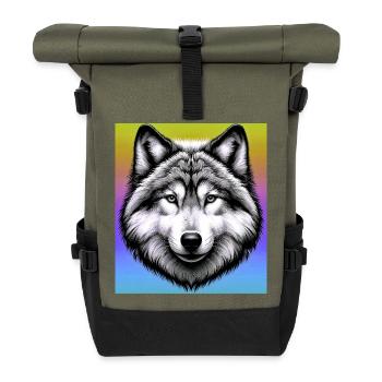 Wolf - Roll Top Backpack - olive/black - Front