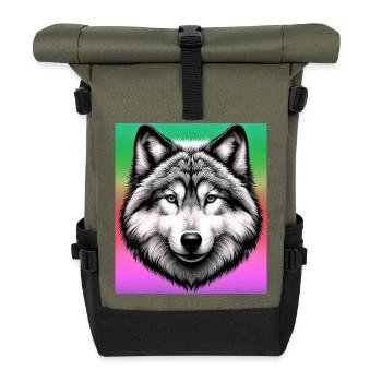 Wolf - Roll Top Backpack - olive/black - Front