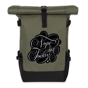 Nope not today - Rolltop Rucksack - Olive/Schwarz - Vorne