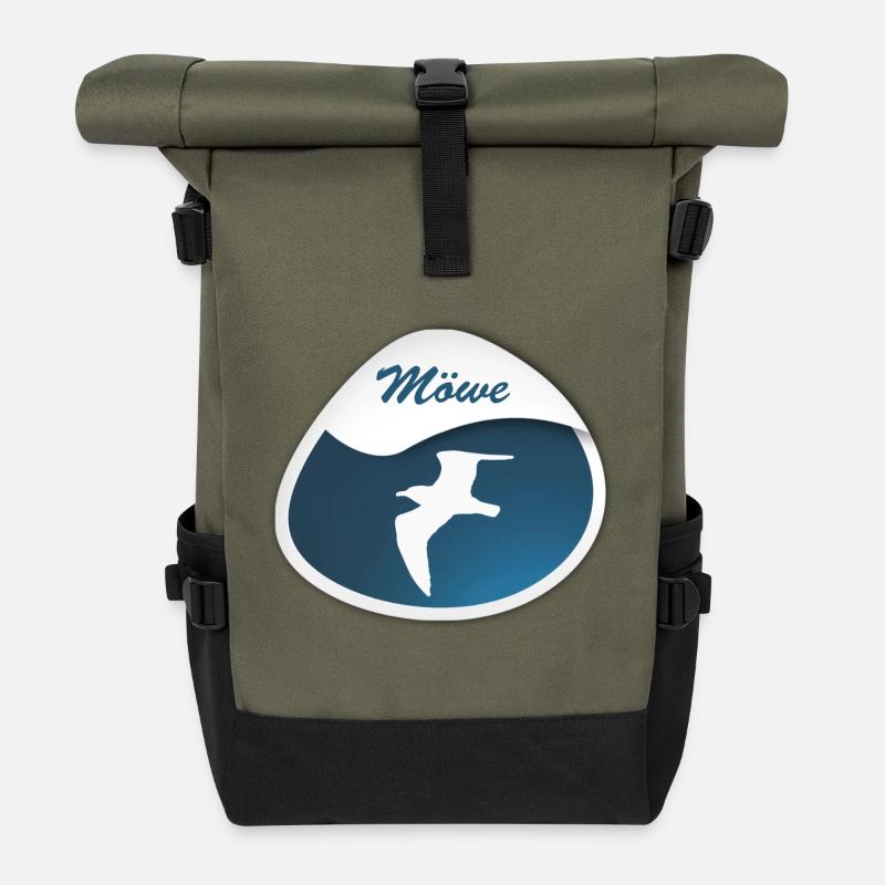 Mouette - Sac à dos roll top - olive/noir