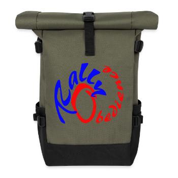 Rally obedience design for dog sport with dog - Roll Top Backpack - olive/black - Front