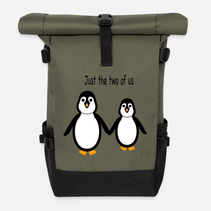 Pinguin - Zwei von uns - Rolltop Rucksack - Olive/Schwarz