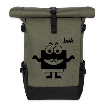 Kleines Monster macht Buh - Rolltop Rucksack - Olive/Schwarz - Vorne