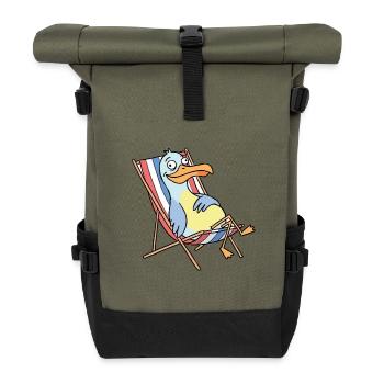 Relaxter Strandpelikan - Rolltop Rucksack - Olive/Schwarz - Vorne