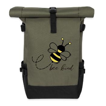 Bee kind - Roll Top Backpack - olive/black - Front