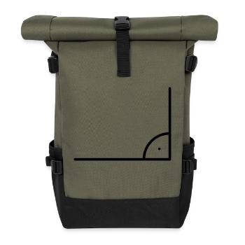 Icône de mathématiques - angle droit - Sac à dos roll top - olive/noir - Devant