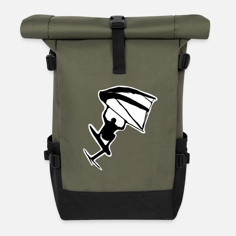 Wingfoilen - Rolltop Rucksack - Olive/Schwarz