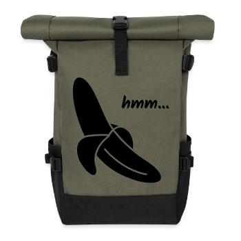 Hmm Yummy Banana Gift - Roll Top Backpack - olive/black - Front