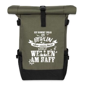 Berlin – Vagues sur la lagune - Sac à dos roll top - olive/noir - Devant