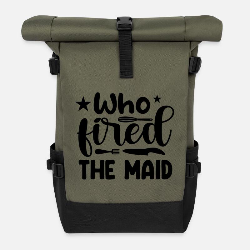 Qui a viré la bonne ? - Sac à dos roll top - olive/noir