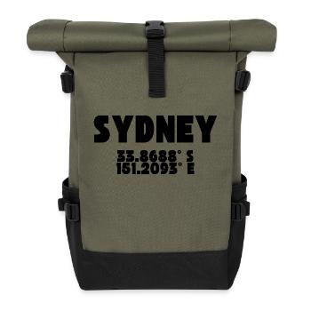 Sydney - Design with coordinates - Roll Top Backpack - olive/black - Front