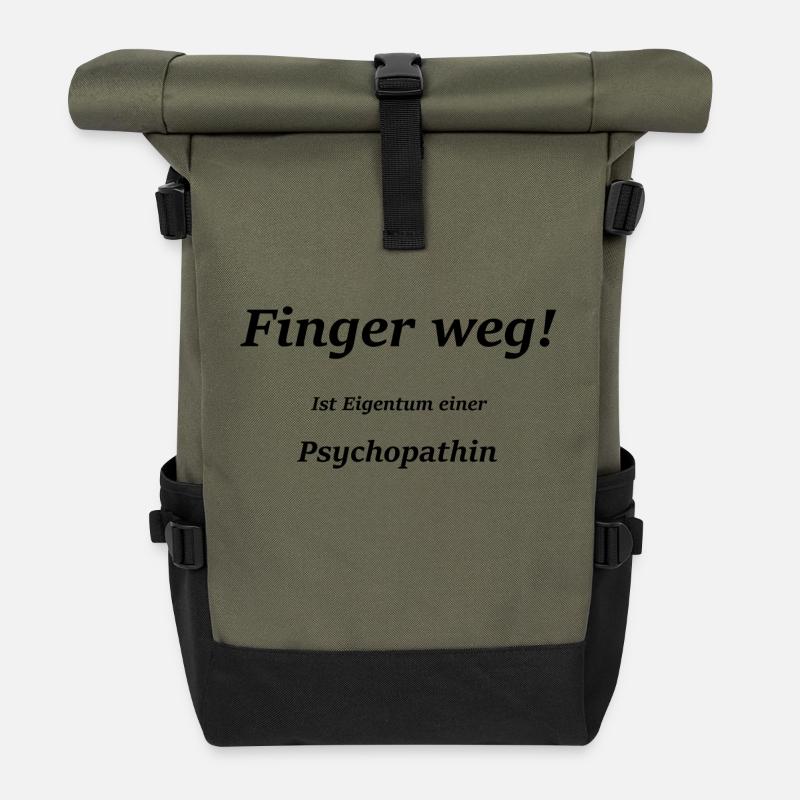 Finger weg ! - Rolltop Rucksack - Olive/Schwarz