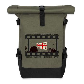 Sardinien Filmstrip - Rolltop Rucksack - Olive/Schwarz - Vorne