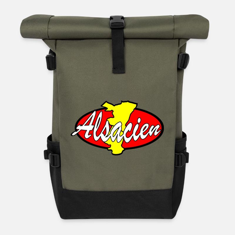 Alsacien Héros - Sac à dos roll top - olive/noir