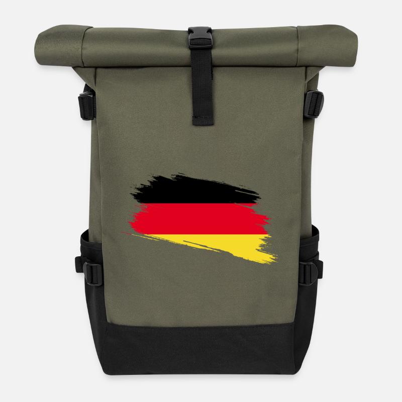Allemagne - Sac à dos roll top - olive/noir