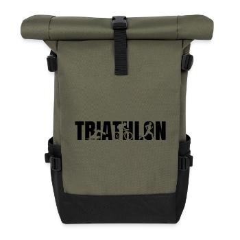 Triathlon - Sac à dos roll top - olive/noir - Devant