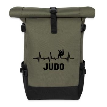 Judo Herzschlag Kampfsport Judoka - Rolltop Rucksack - Olive/Schwarz - Vorne